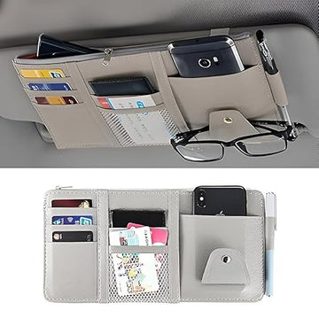 Car Visor Organizer with Zipper with Mesh Pockets