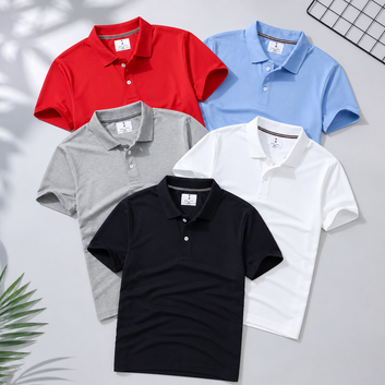 NEW Polo T-shirt Red Black White sky-blue  Grey Pack Of 5