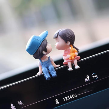 Cartoon Couple Doll Figurine for Car Dashboard